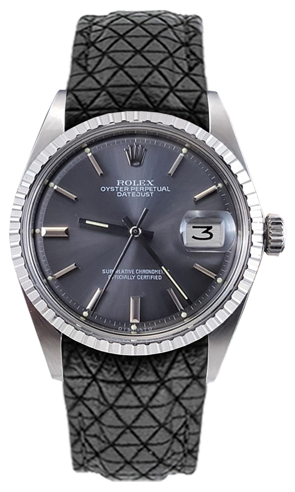 rolex datejust with leather strap